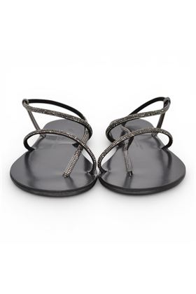 Infradito donna Nicolas Lainas in microstrass colore nero. NICOLAS LAINAS | 67TC-NERO